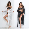 See Through Sleepwear Long Lace Night Dress Sexy Lingerie Mesh Transparent Robe Hot Erotic Underwear Women Nightgown Sex Clothes