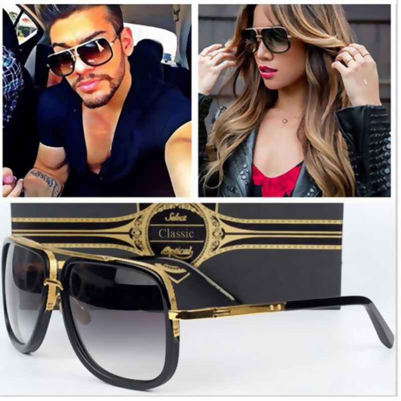 Fashion Brand Designer Oversized Square Sunglasses Women for Men Vintage Mirror Shades Gradient Lens