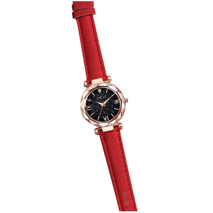 Rose Gold Women Starry Sky Magnetic Wrist Watch