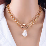 Fashion Chain Pearl Necklace For Women