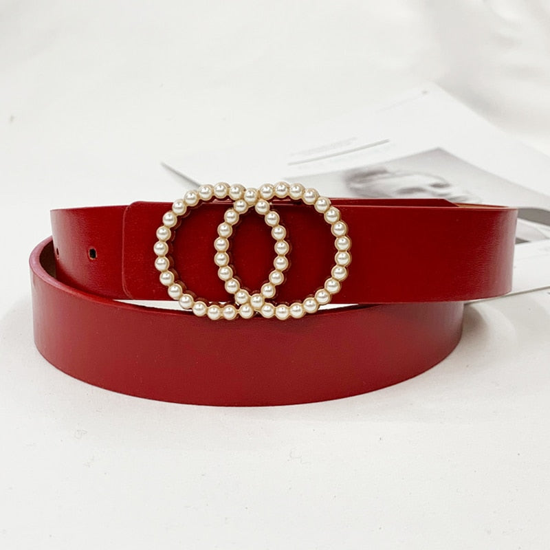 Double Inlaid Pearl Belts for Women