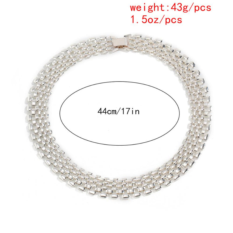 Thick Chain Necklace Women High Quality Big Iron Metal Silver Color Necklace