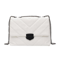 Simple Lattice Pattern Leather Messenger Handbags