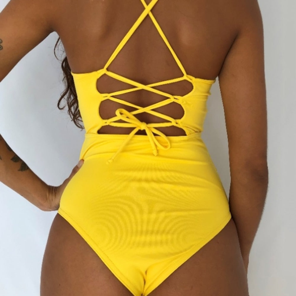 One Piece Bathing Suit Women Swimsuit Hollow Out Swimwear Summer Beachwear