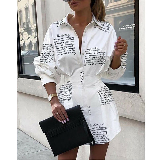 Pineapple/Letter Blouse Women's Shirt White Long Sleeve Blouses Woman