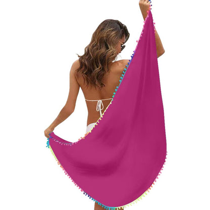 Women Colorful Tassel Chiffon Scarves Swimsuit Bikini Cover Up Sexy Skirt One Piece Irregular Scarf Female Sarong Beach Wear