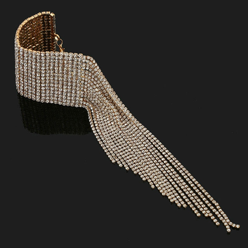 Long Tassel Rhinestone Bracelet Hand Jewelry