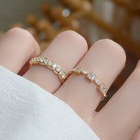 14K Real Gold Luxury Micro Inlaid CZ Ring
