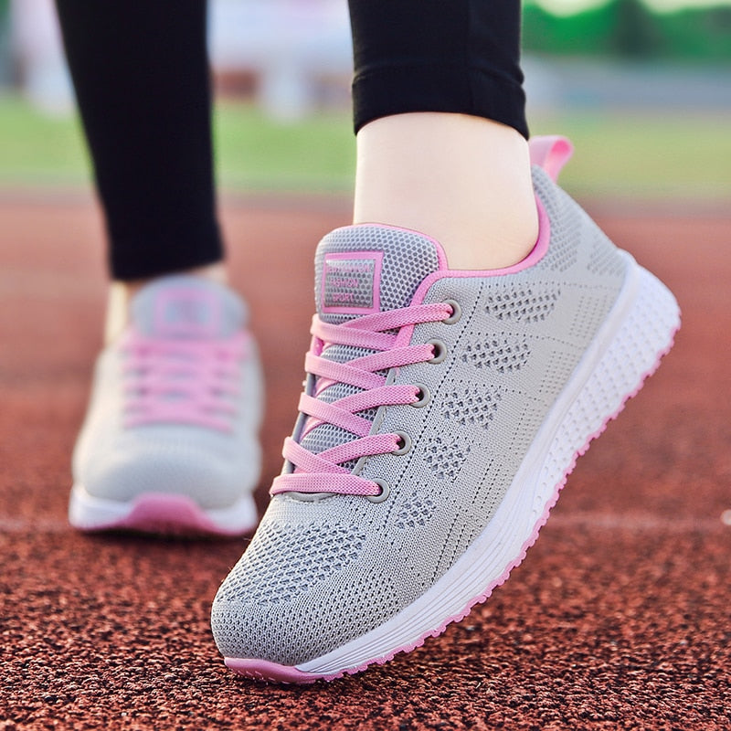 Breathable Women Casual Shoes Fashion Breathable Walking Mesh Flat Shoes Woman White Sneakers Women Tenis Feminino Female Shoes