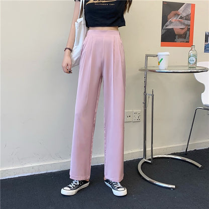 Lace-up Korean Style Loose Leisure High Waists Female Long Daily Trousers