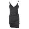 Women Bodycon Dresses Summer V Neck Spaghetti Strap Open Back Vestidos Party Club Sexy Ladies Solid High Wasit Ruched Mini Dress