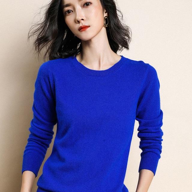 Pure Colors Knitted Cashmere Wool Sweater Pullovers