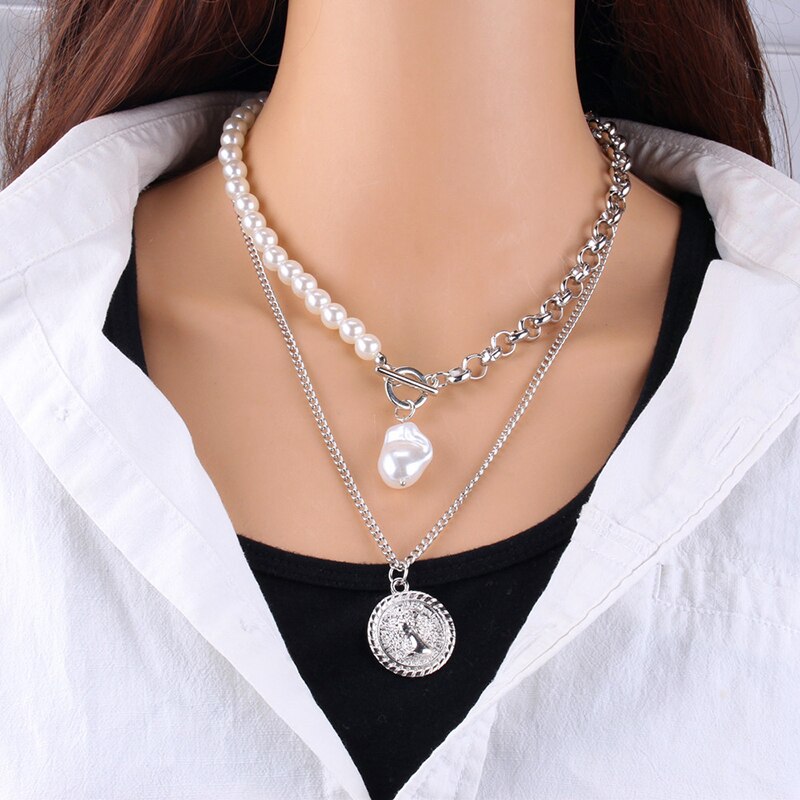 Fashion Chain Pearl Necklace For Women