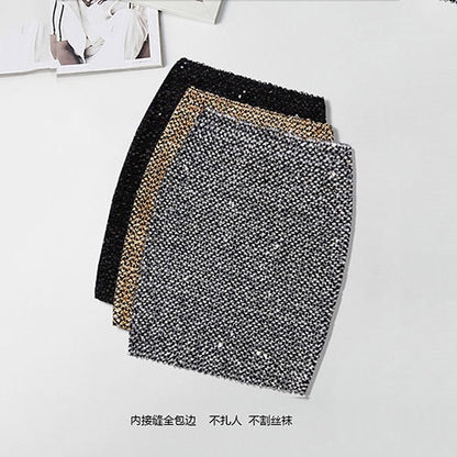 Sexy Bag Hip High Waist Bouncing Skirt Women&#39;s Sequin Bag Skirt Elastic and Tight Nightclub Dance Show  Girl next Door