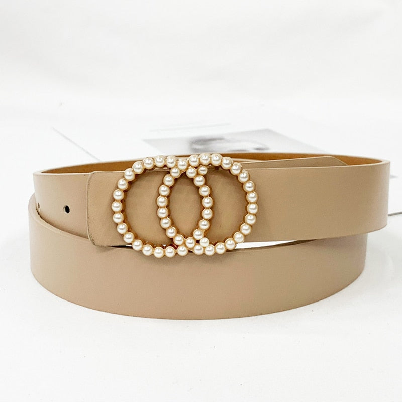 Double Inlaid Pearl Belts for Women