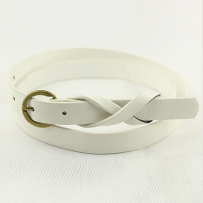 Round buckle belt for women