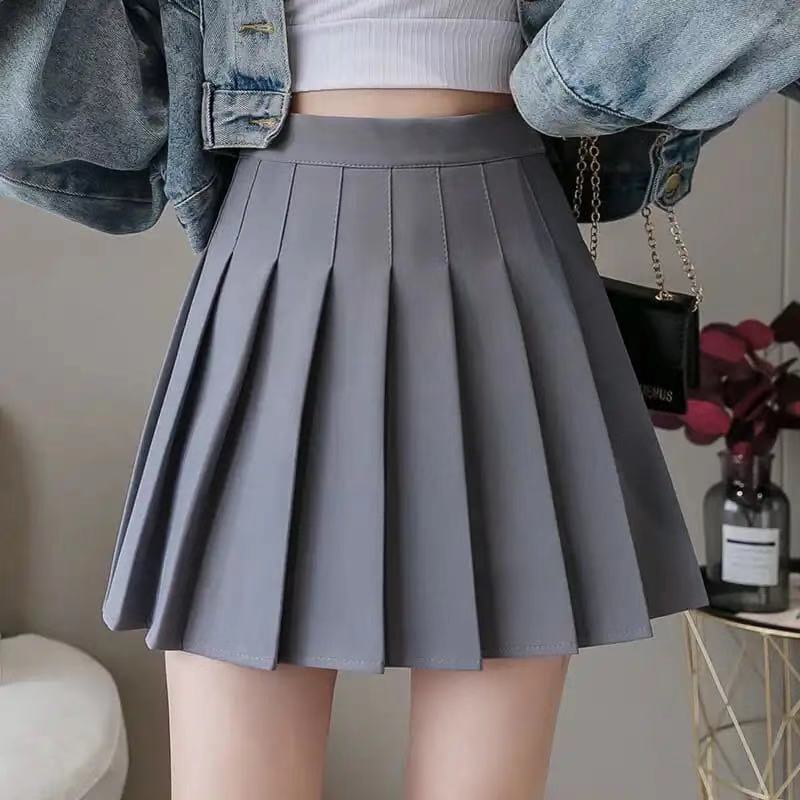 High Waist Preppy Style Student Pleated Skirts