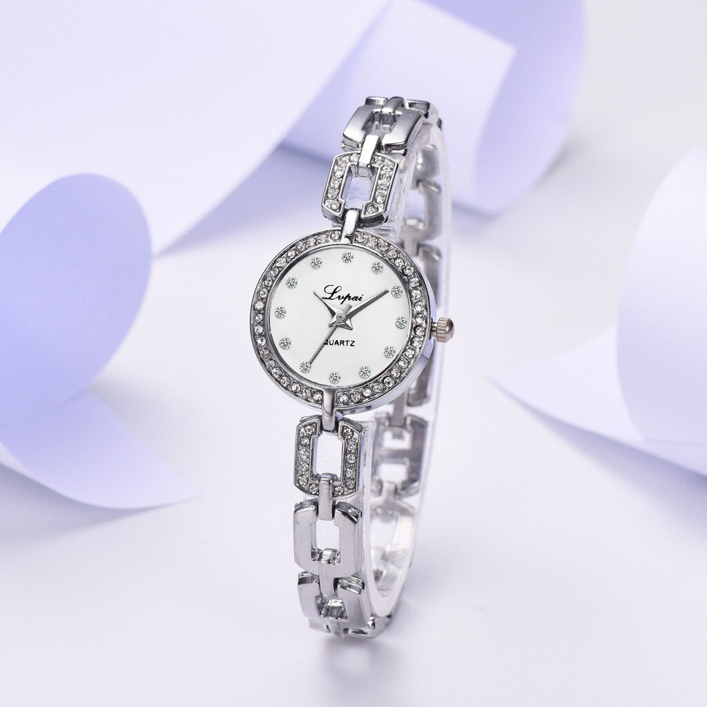 Simple Casual Small Dail Alloy Strap Ladies Bracelet Watches