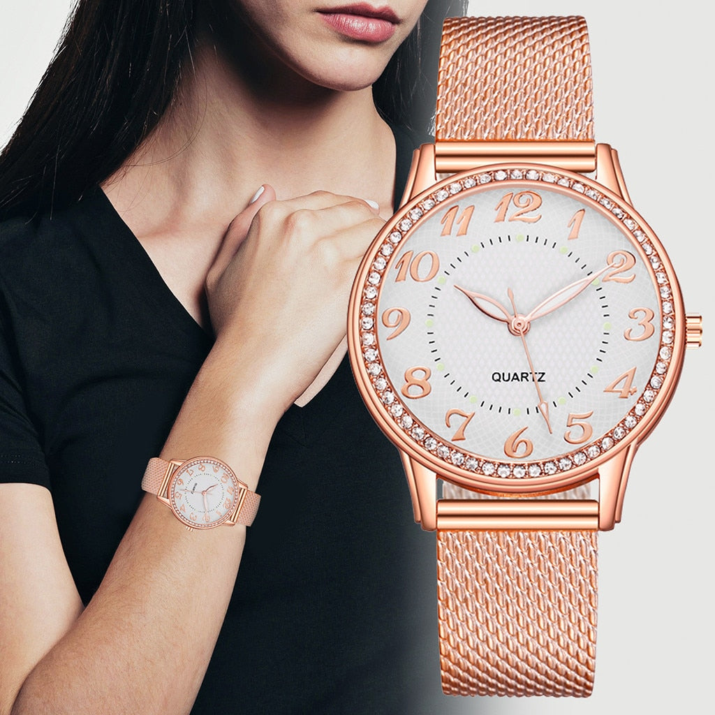 Luxury Magnetic Starry Sky Lady Wrist Watch Mesh Female