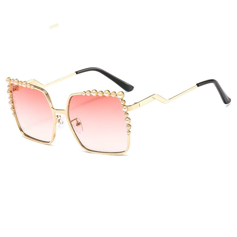 Oversized Square Luxury Pearl Sunglasses Women