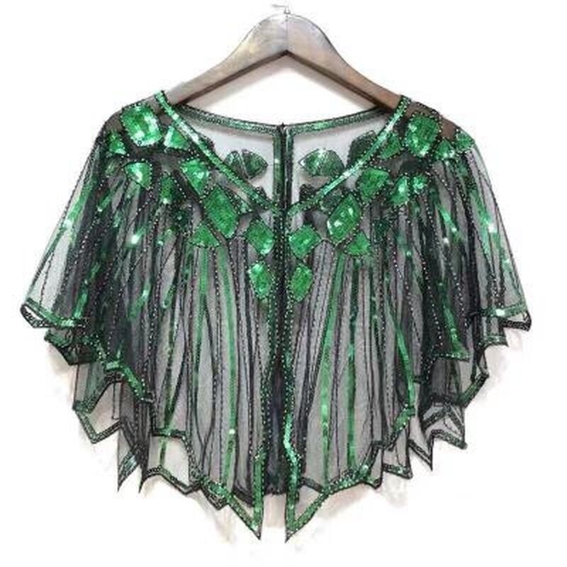 Evening Cape Cover Up Wedding Dress Shawl Women&#39;s Shawl Beaded Sequin Deco