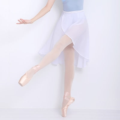 Ballet Skirt Women Adult Long Wrap Chiffon Skirt Ballet Tutu Skate Skirt Adjustable Buckles Ballerina Dance Wear