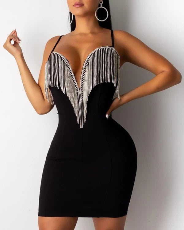 Women Sexy Sleeveless Tassel Jumpsuit Rompers