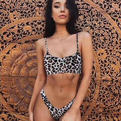 Sexy Wear Bikini Female Swimwear Beach Bikini Leopard Beachwear Set