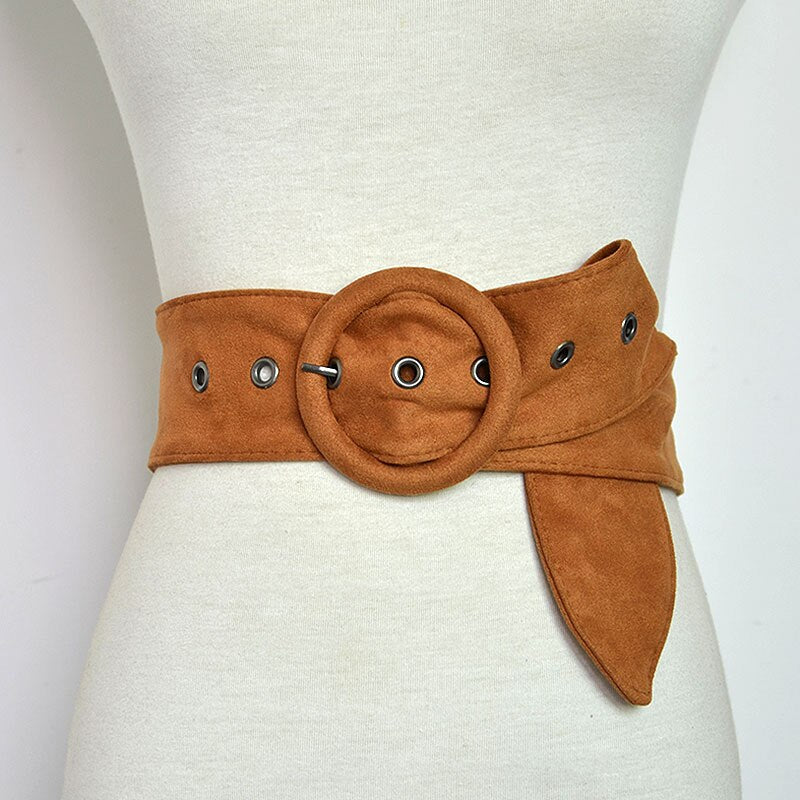 Rice White Velvet  Flannelette Buckle All Cotton Belt