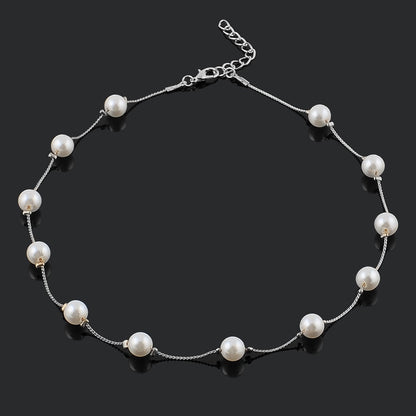 Korean Fashion Pearl Pendant Choker Necklace