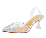 Transparent PVC High Heels Toe Slip-on Shoes For Lady