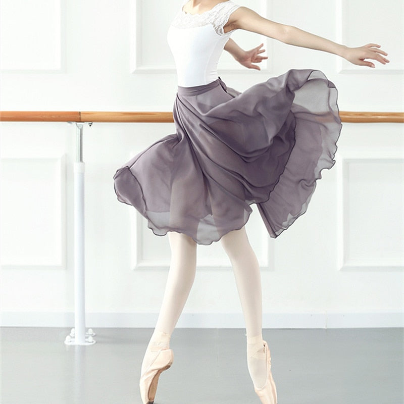 Tulle Skirt Gymnastics Leotard Teachers Wraps Ballet Dance Ballerina Chiffon Dance Skirts