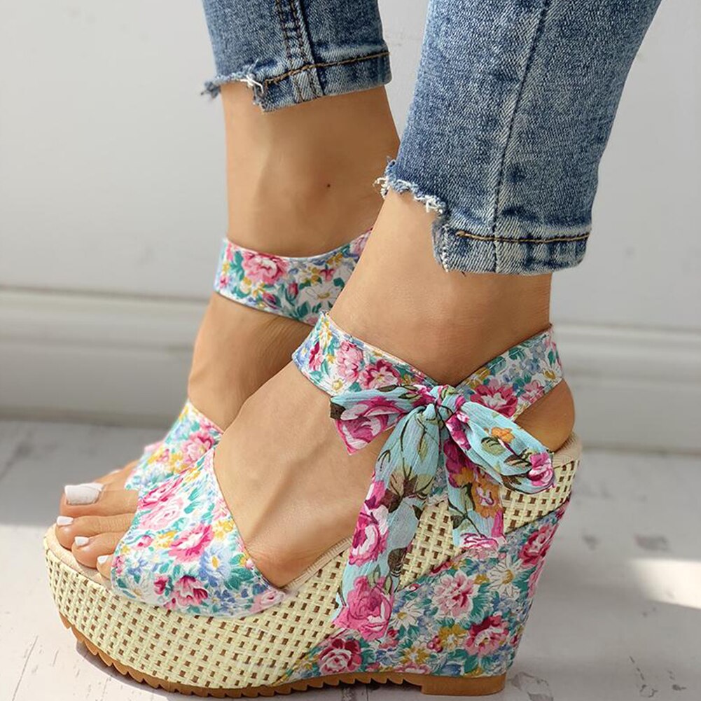 Lace Leisure Women Wedges Heeled Women Shoes