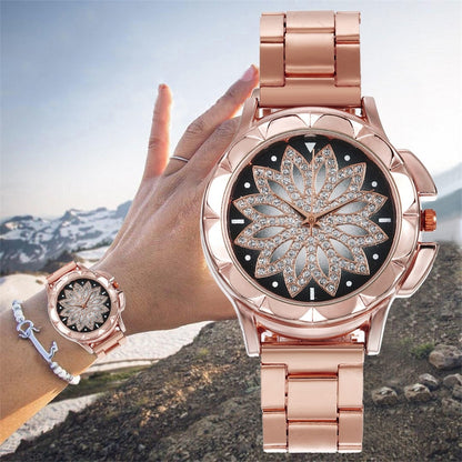 Women Stainless Steel Belt Watches Lady