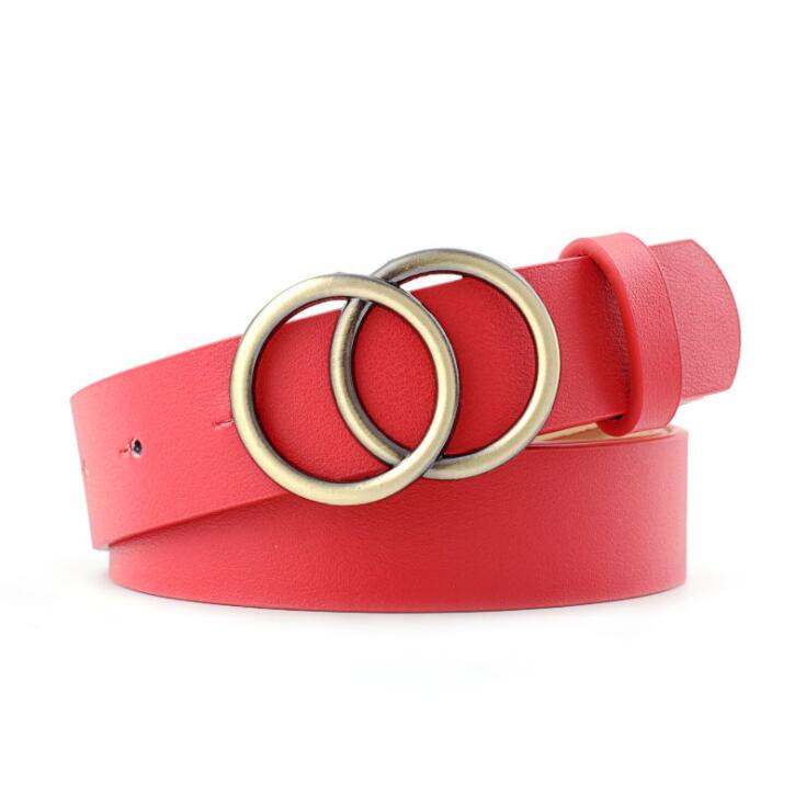 Leather Metal Buckle Heart Pin Belts For Ladies