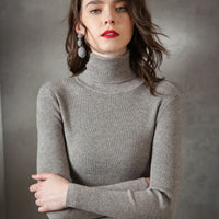 Knitted Turtleneck pull Sweater Casual Soft Jumper