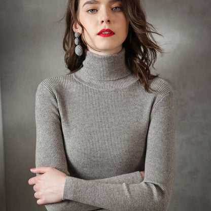 Knitted Turtleneck pull Sweater Casual Soft Jumper