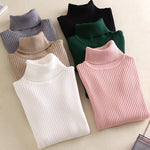 Sweater Casual Soft polo-neck Jumper Fashion Slim Femme Elasticity Pullovers