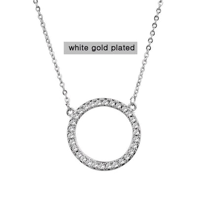 Shiny Paved Tiny Crysral Circle Round Choker Necklaces