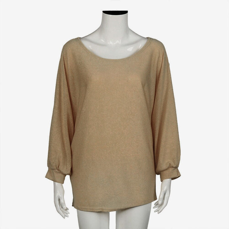 Oversized Batwing Sleeve Knitted Solid Loose Sweater
