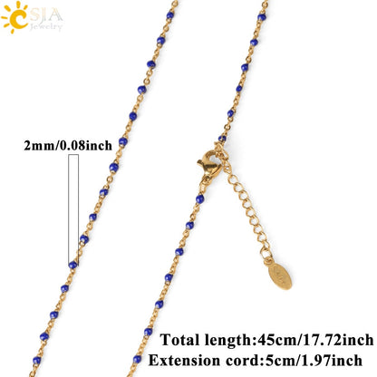 CSJA Gold Color Thin Stainless Steel Bracelets Necklaces for Women Jewelry Sets 2022 Bijoux Collier Acier Inoxydable Femme S739