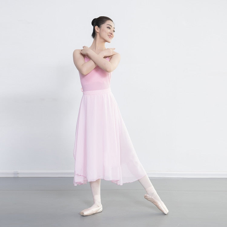 Leotard Classical Ballet Dress Adult Chiffon Ballet Tutu Skirt Dance Wrap Scarf Practice