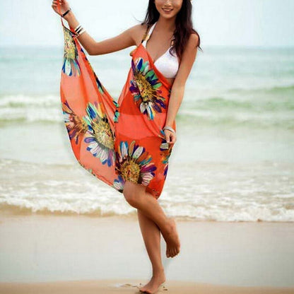 Bohemian Deep V-Neck Robe Caftan Swim Wear Cover Up