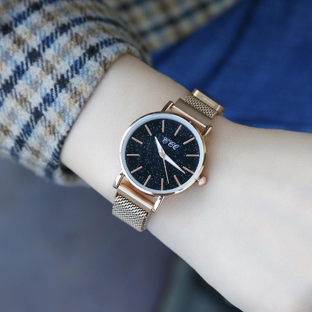 Casual Rose Gold Female Magnet Quartz Watches