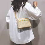 Handmade Woven PU Leather Boho Female Summer Beach Holiday Bohemia Shoulder Bags