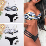 2 piece Women Bandeau Bandage Bikini Set Push-Up Brazilian Swimwear Beachwear Swimsuit