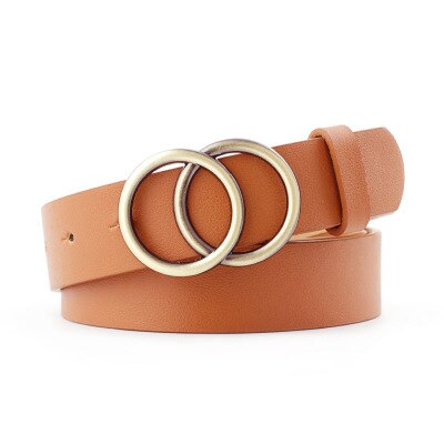 Round buckle belt for women