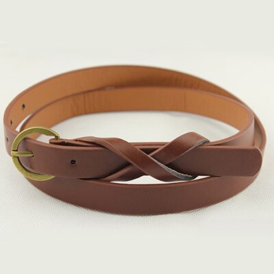 Round buckle belt for women