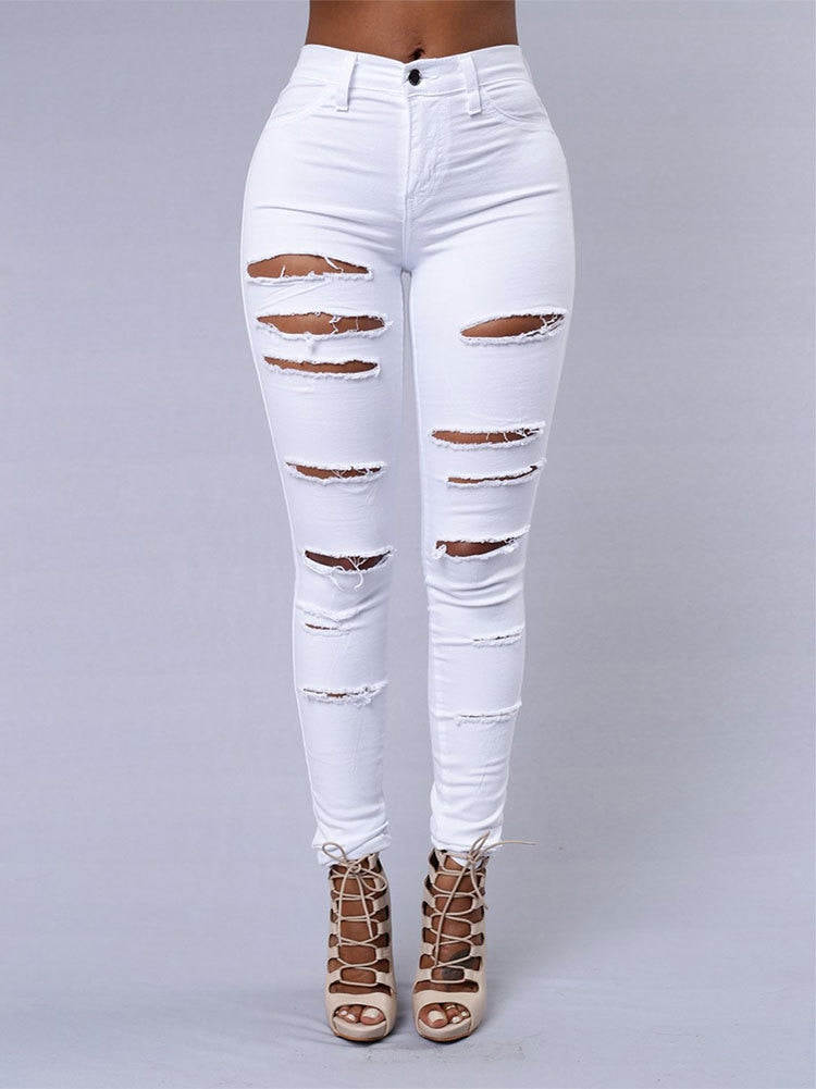 skinny ripped jeans for women