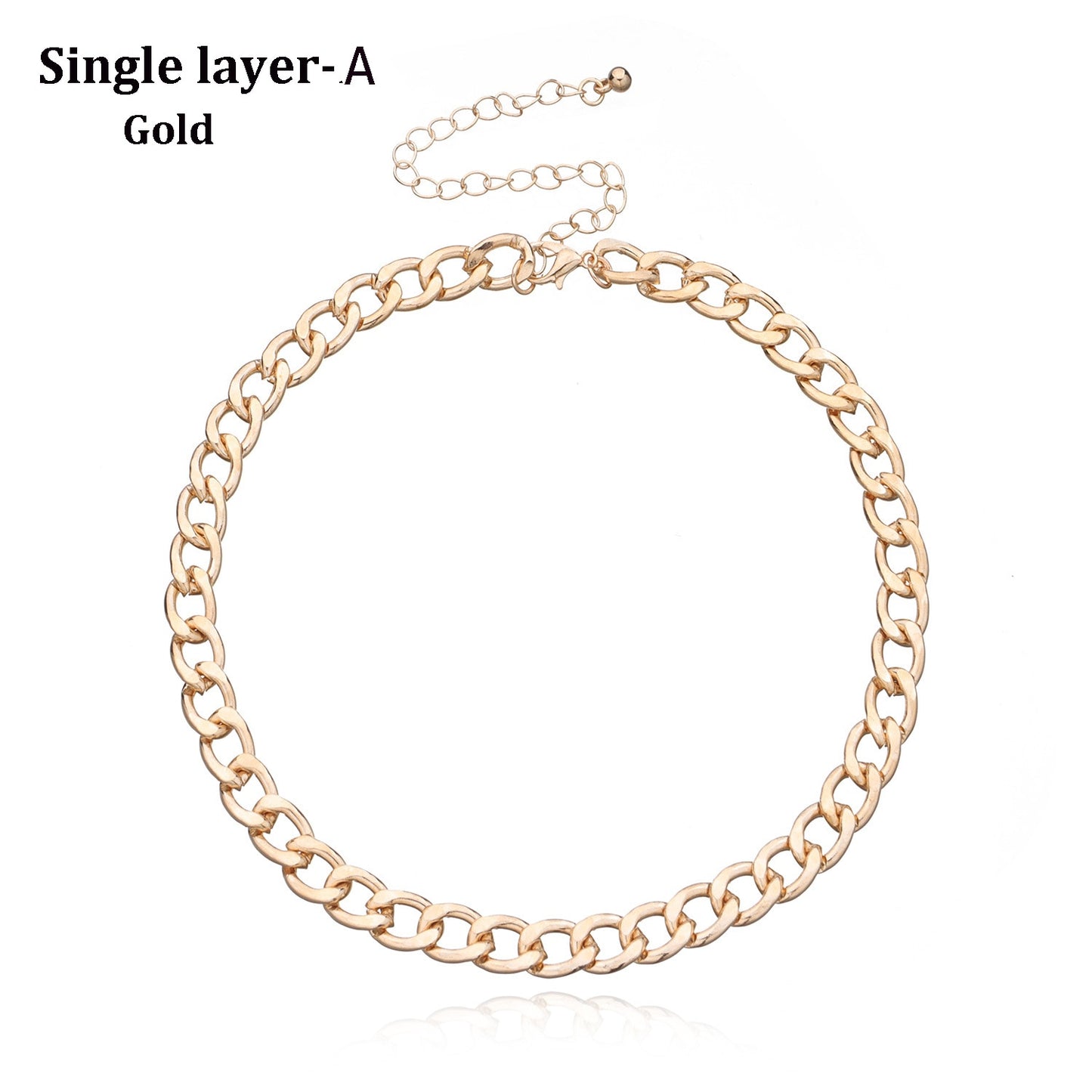 Fashion Multilayer Golden Chain Necklace Ladies Collar Sweater Metal Choker Necklace